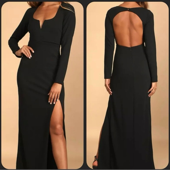Lulus Dresses & Skirts - LULUS True Love Lasts Black Long Sleeve Backless Maxi Dress size M